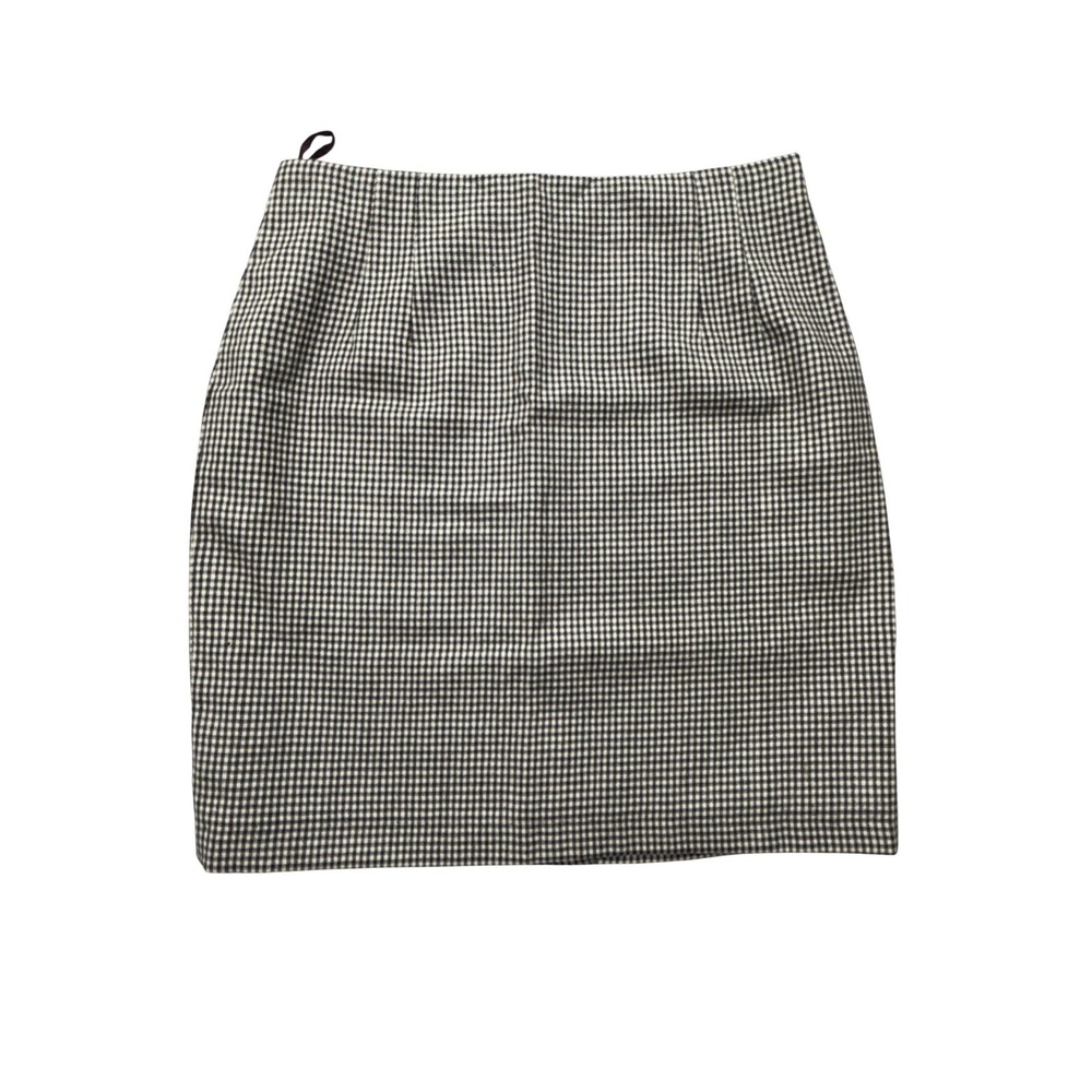 Collectible Gold 100% Wool Tweed Skirt Womens 16 Black Houndstooth‎ Pencil
